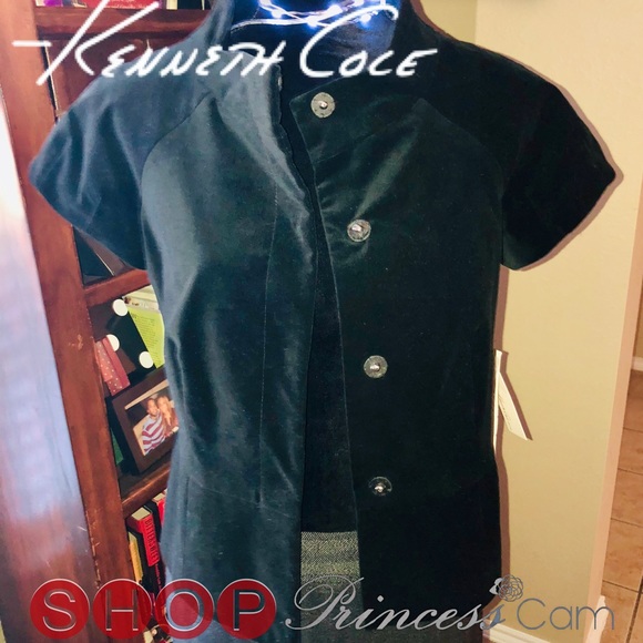 Kenneth Cole Jackets & Blazers - 🆕KENNETH COLE Midnight Black Velvet Mock Blazer